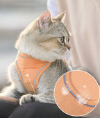 Cat Harness Vest Suede Escape-Proof Adjustable With Leash