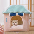 Cat House 2-In-1 Enclosed Condo & Washable Cushion