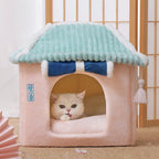 Cat House 2-In-1 Enclosed Condo & Washable Cushion