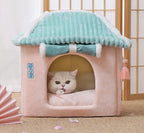 Cat House 2-In-1 Enclosed Condo & Washable Cushion