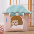 Cat House 2-In-1 Enclosed Condo & Washable Cushion