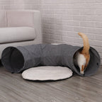 Cat House Multi-Functional Litter Box & Tunnel Velvet Cushion