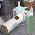 Cat House Multi-Functional Litter Box & Tunnel Velvet Cushion