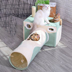 Cat House Multi-Functional Litter Box & Tunnel Velvet Cushion