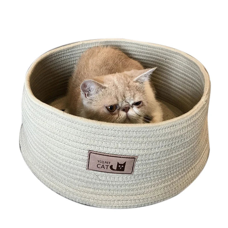 Cat Litter Bed Handmade Cotton Rope Non-Stick Hair