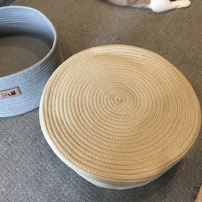 Cat Litter Bed Handmade Cotton Rope Non-Stick Hair