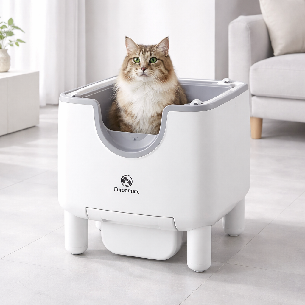 Cat Litter Box Open-Top Self-Cleaning Odor Control