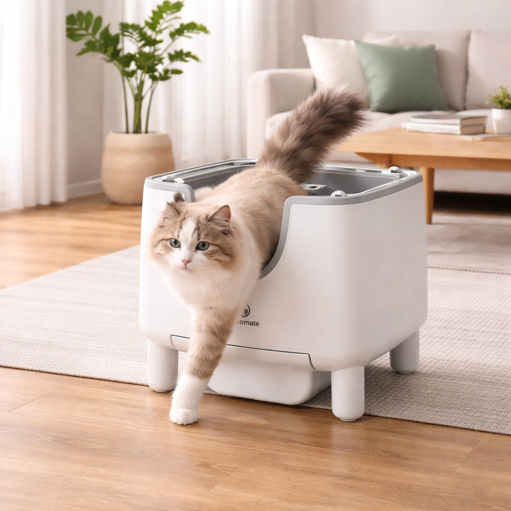 Cat Litter Box Open-Top Self-Cleaning Odor Control