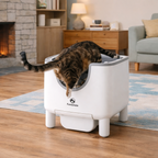 Cat Litter Box Open-Top Self-Cleaning Odor Control