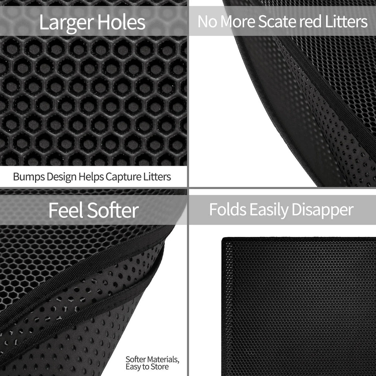 Cat Litter Mat Double Layer Honeycomb Waterproof & Non-Slip