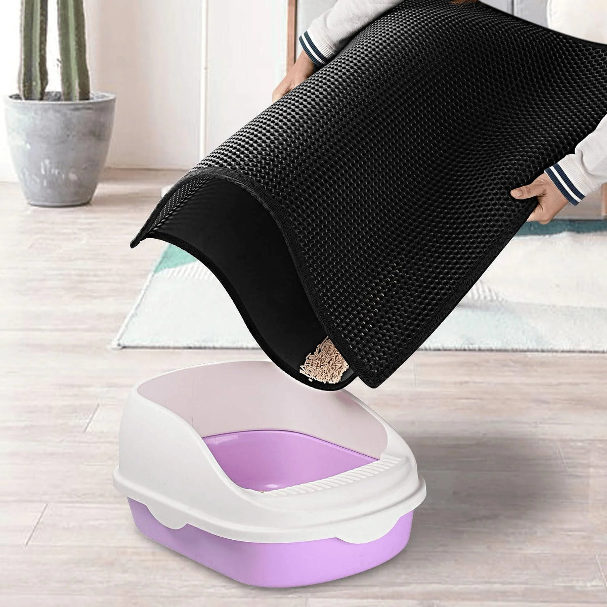 Cat Litter Mat Double Layer Honeycomb Waterproof & Non-Slip