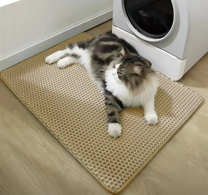 Cat Litter Mat Dual-Layer Water-Resistant & Machine Washable