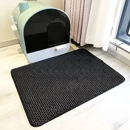 Cat Litter Mat Dual-Layer Water-Resistant & Machine Washable