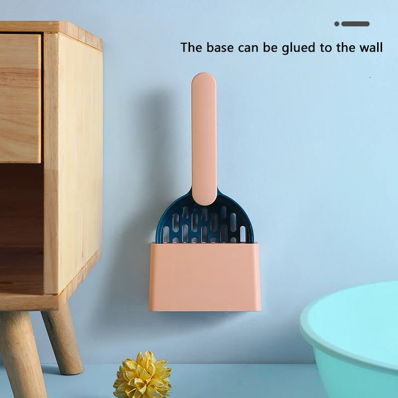 Cat Litter Shovel Hidden Bag Storage Ergonomic Handle