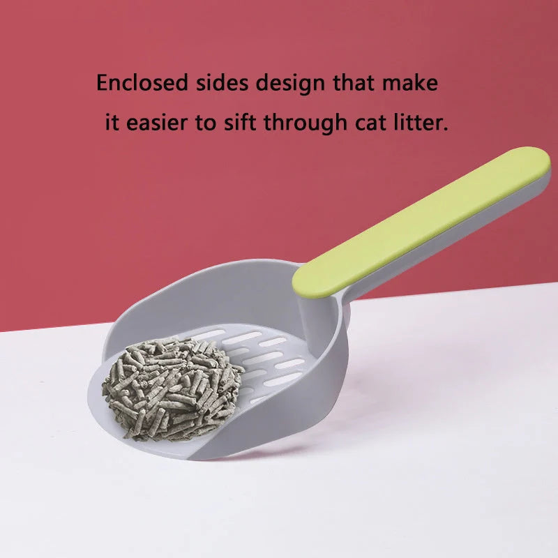 Cat Litter Shovel Hidden Bag Storage Ergonomic Handle