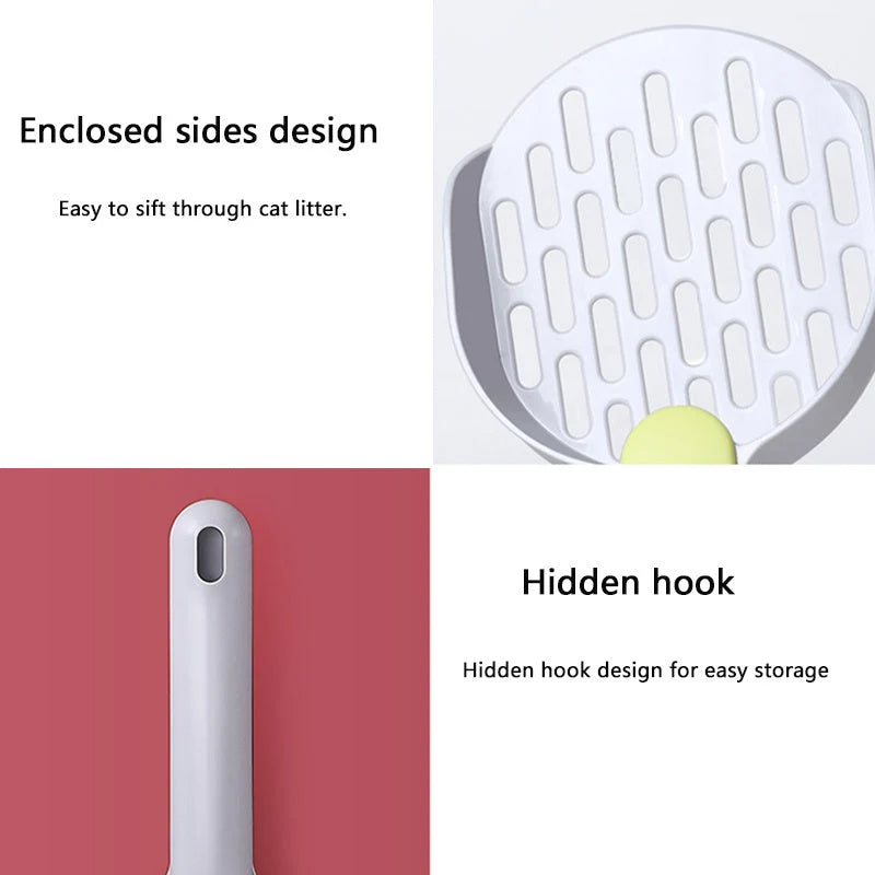 Cat Litter Shovel Hidden Bag Storage Ergonomic Handle
