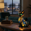Cat Night Light Handmade Resin Warm White LED
