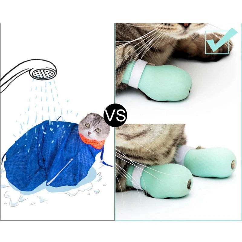 Cat Paw Bath Soft Silicone Leak Hole Nylon Strap