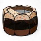 Cat Playpen Foldable 360 Degree Breathable Mesh Zip Door