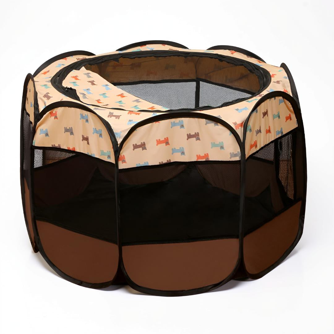 Cat Playpen Foldable 360 Degree Breathable Mesh Zip Door