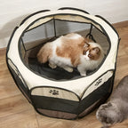 Cat Playpen Foldable 360 Degree Breathable Mesh Zip Door
