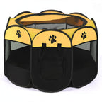 Cat Playpen Foldable 360 Degree Breathable Mesh Zip Door