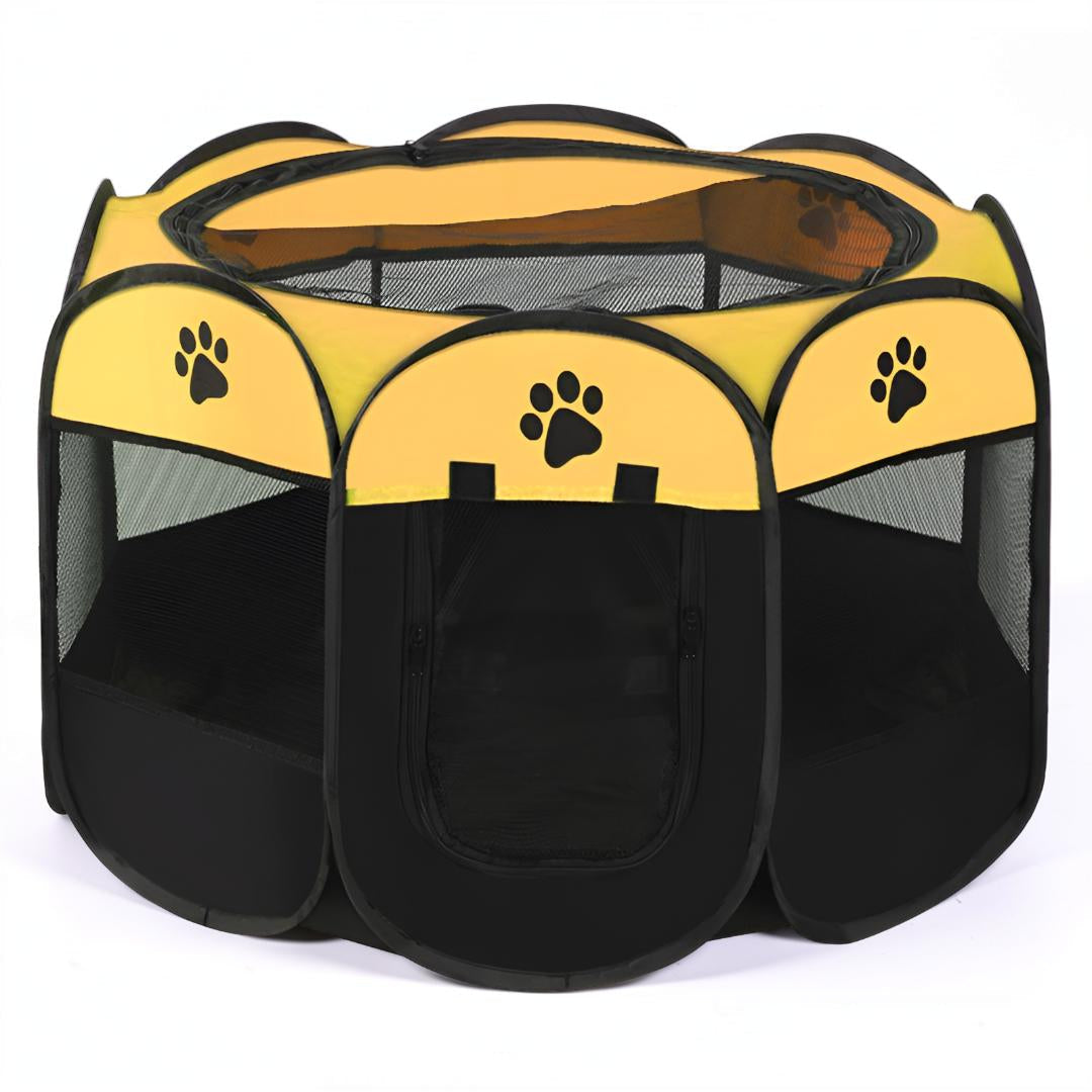 Cat Playpen Foldable 360 Degree Breathable Mesh Zip Door