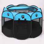 Cat Playpen Foldable 360 Degree Breathable Mesh Zip Door