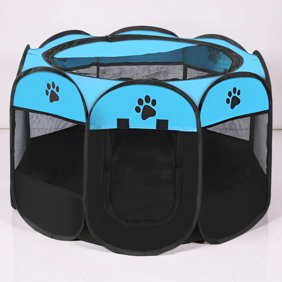 Cat Playpen Foldable 360 Degree Breathable Mesh Zip Door