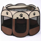 Cat Playpen Foldable 360 Degree Breathable Mesh Zip Door