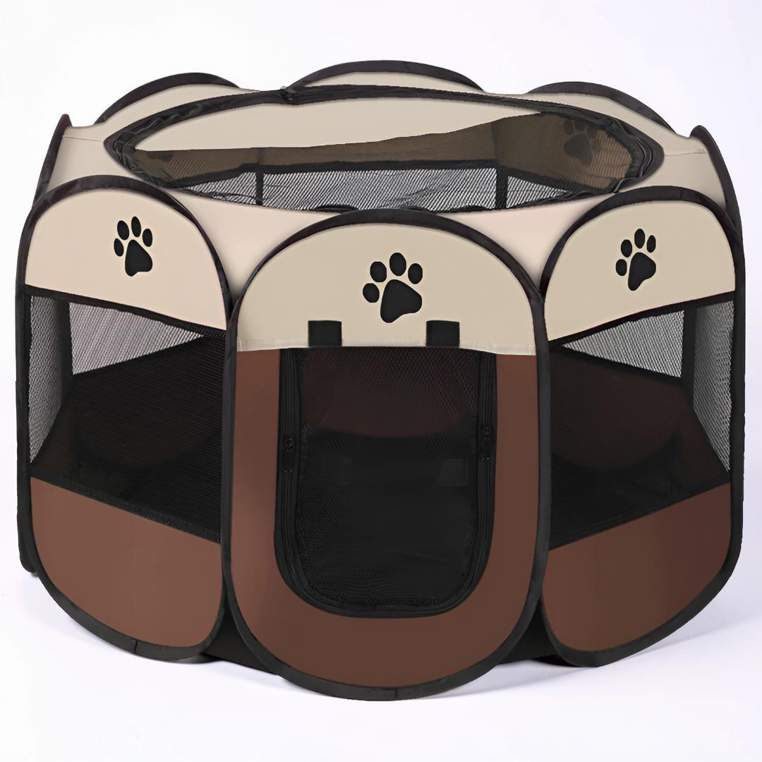 Cat Playpen Foldable 360 Degree Breathable Mesh Zip Door