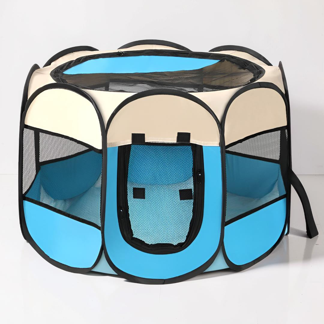 Cat Playpen Foldable 360 Degree Breathable Mesh Zip Door
