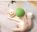 Cat Scratch Toy Solid Wood Base Double Sisal Balls