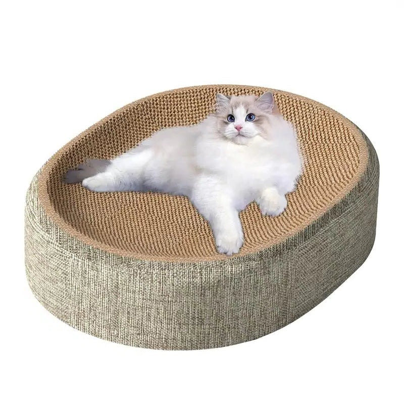 Cat Scratcher Bed Sisal Concave Lounger Anti-Slip Base