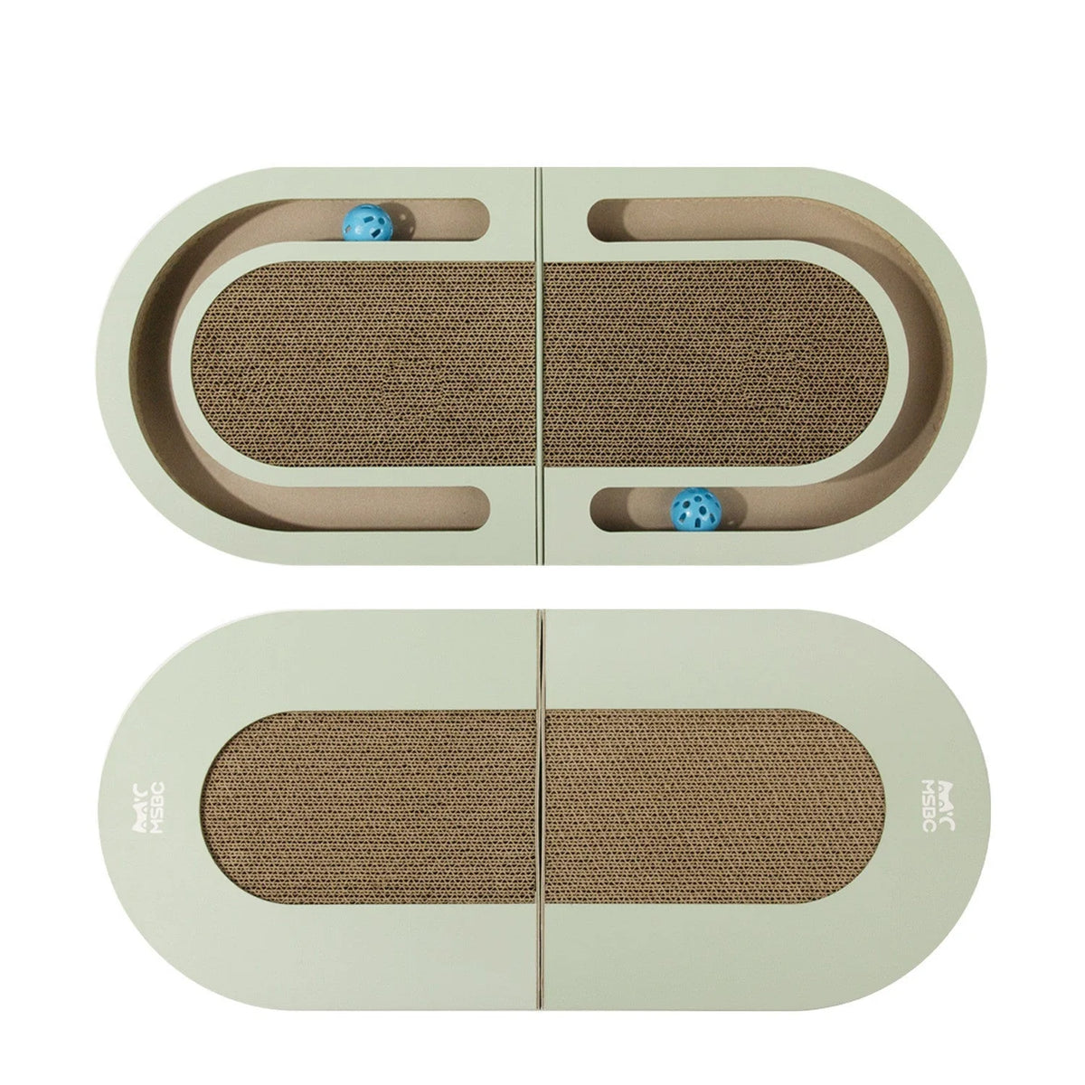 Cat Scratcher Foldable Corrugated Paper With Toy Ball