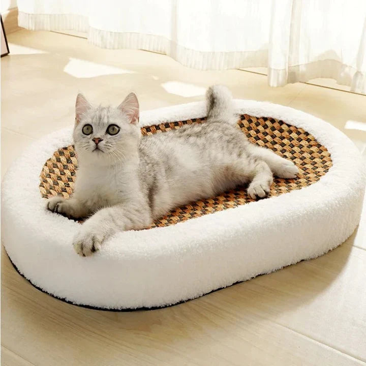 Cat Scratching Bed Plush Pad & Durable Scratching Surface