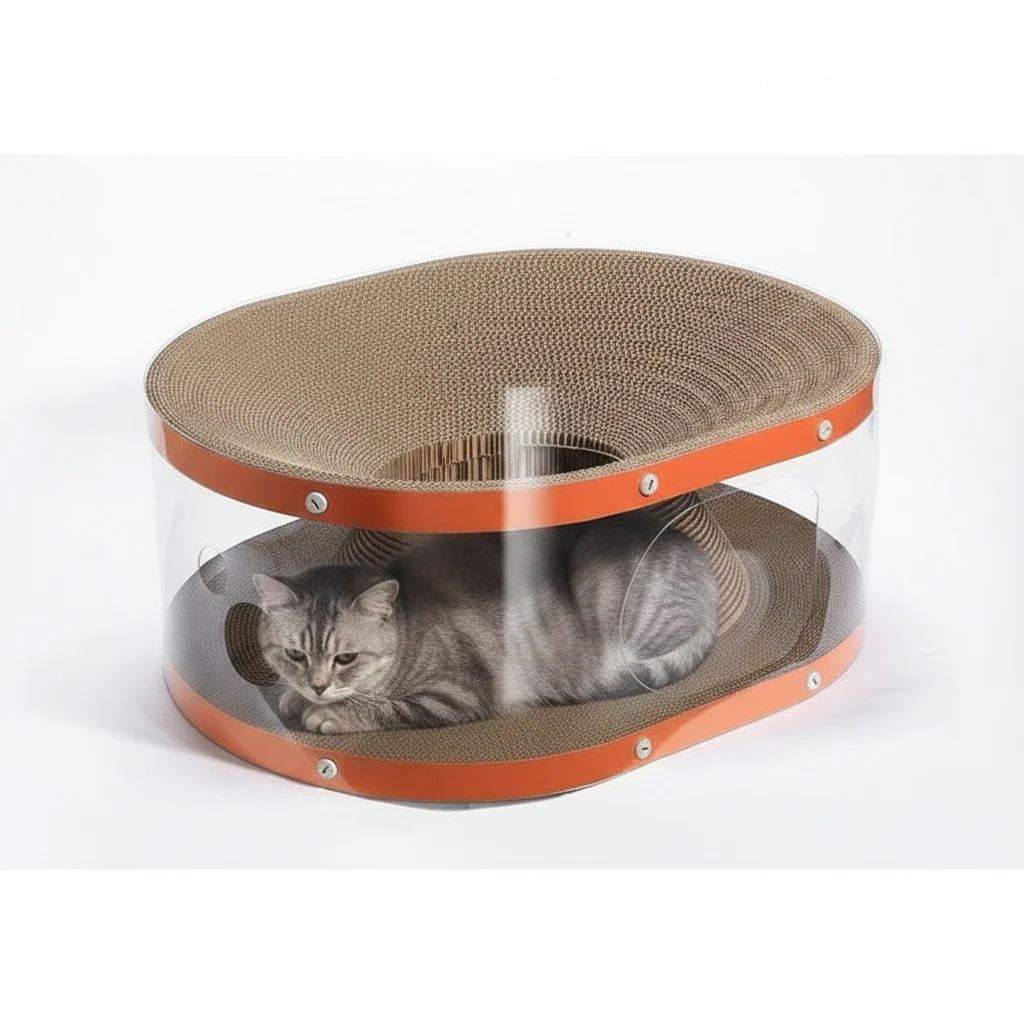 Cat Scratching Board Corrugated Cardboard Two-Level Nest