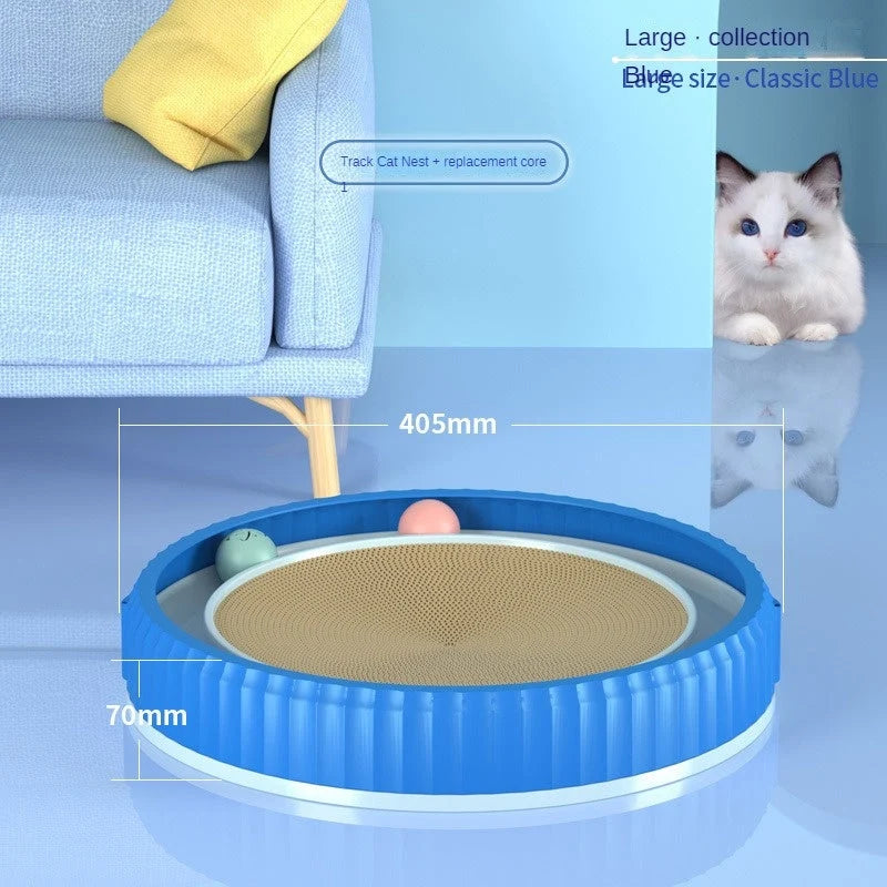 Cat Scratching Board Replaceable Corrugated Pad & Ball Track
