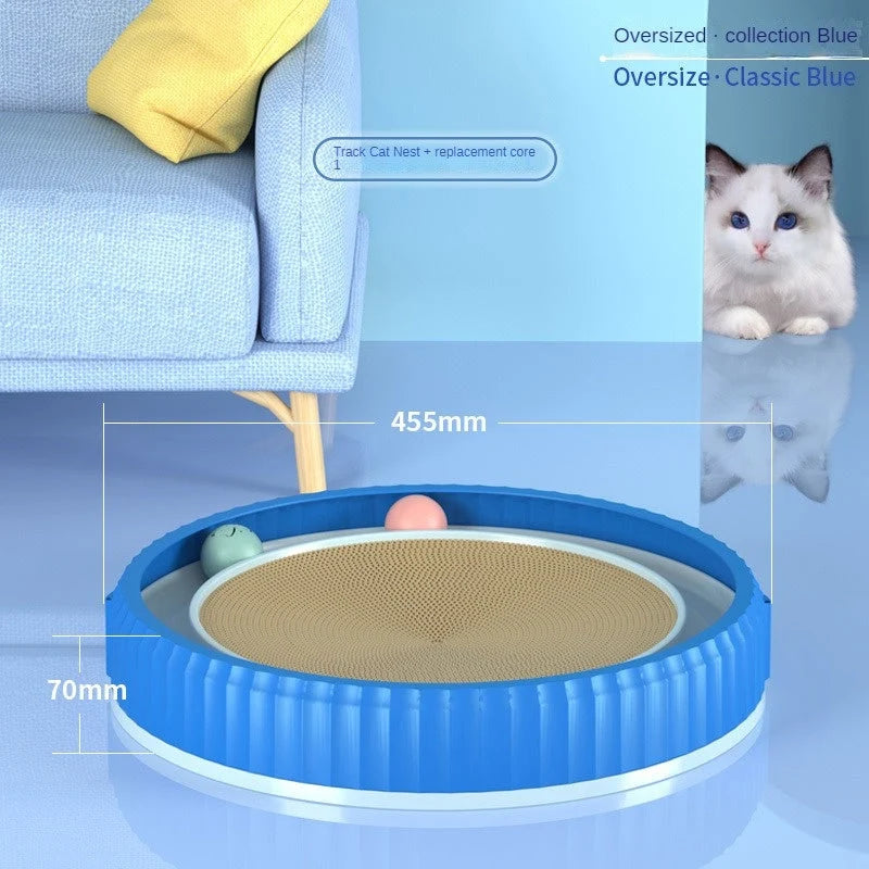 Cat Scratching Board Replaceable Corrugated Pad & Ball Track