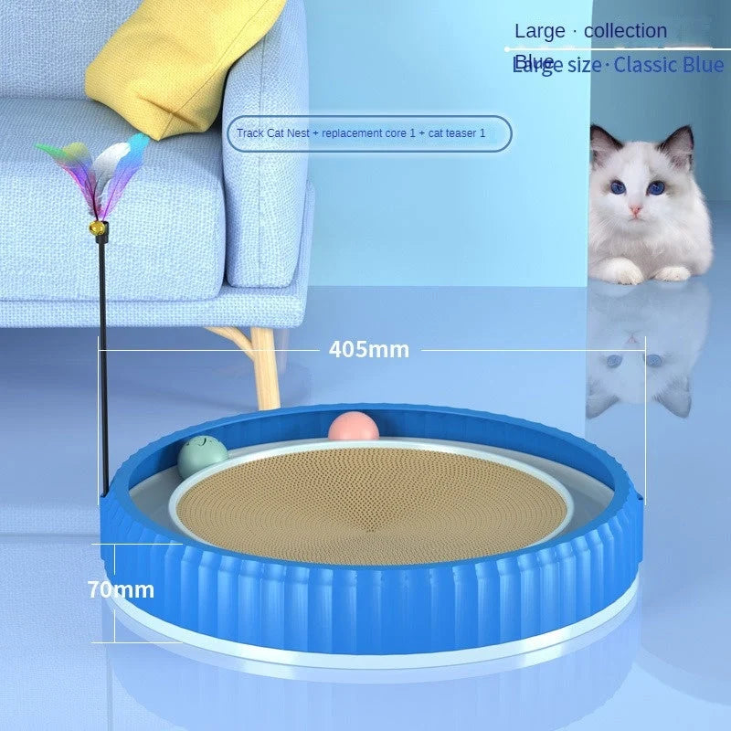 Cat Scratching Board Replaceable Corrugated Pad & Ball Track