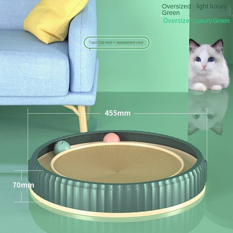 Cat Scratching Board Replaceable Corrugated Pad & Ball Track