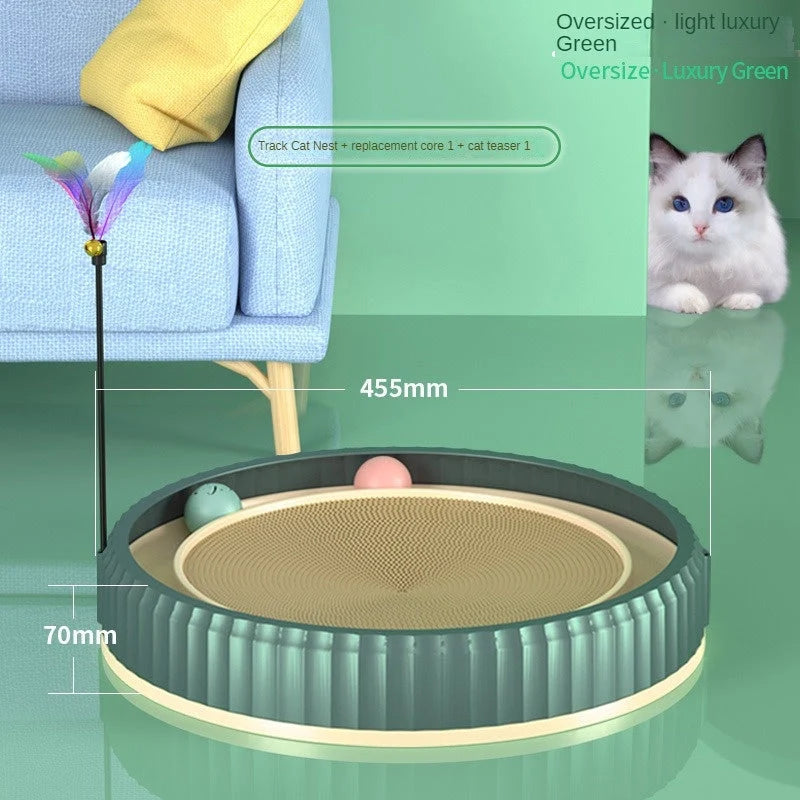 Cat Scratching Board Replaceable Corrugated Pad & Ball Track