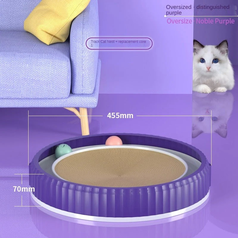Cat Scratching Board Replaceable Corrugated Pad & Ball Track
