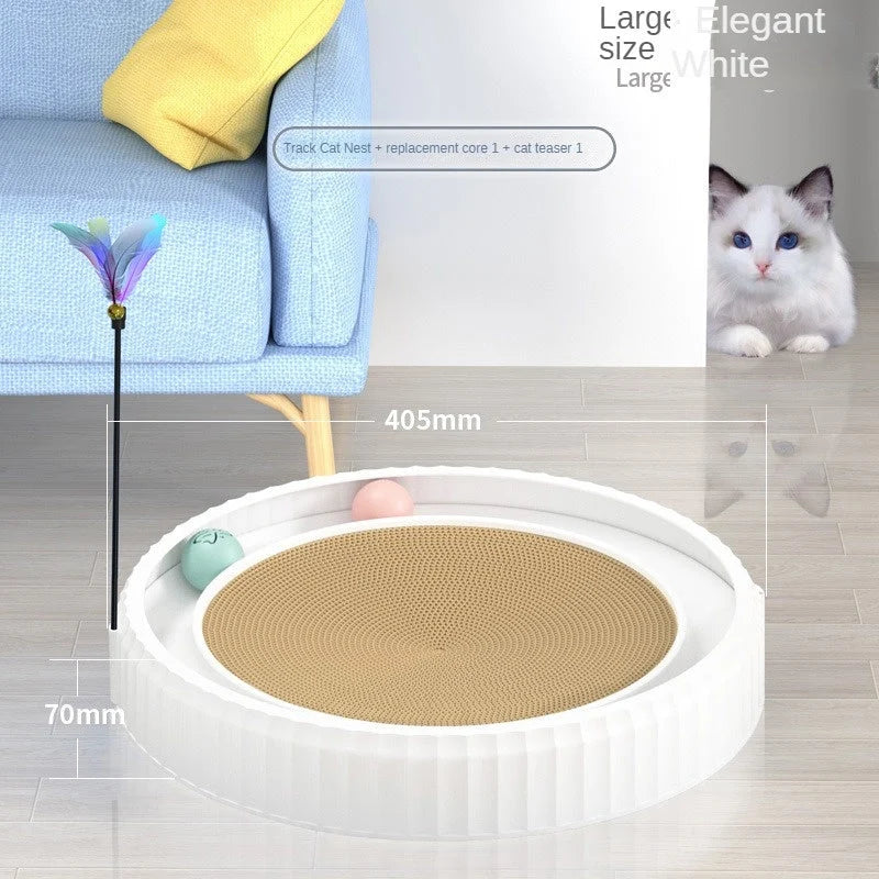 Cat Scratching Board Replaceable Corrugated Pad & Ball Track
