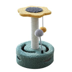 Cat Scratching Rod Six-Petal Sunflower Teddy Velvet & Built-In Teaser