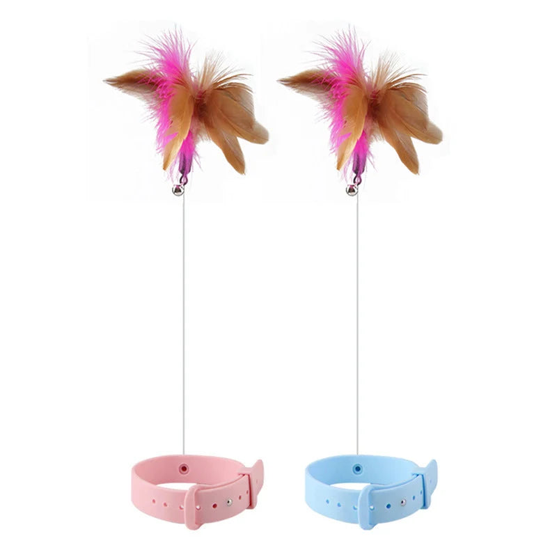 Cat Teaser Wand Interactive Silicone Bell Adjustable 17-27 cm