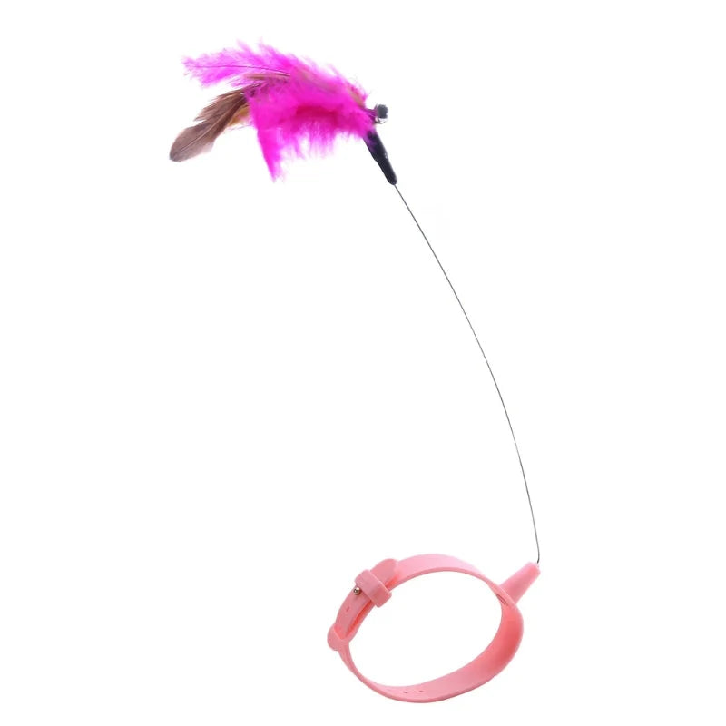 Cat Teaser Wand Interactive Silicone Bell Adjustable 17-27 cm