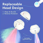 Cat Teaser Wand Retractable Feather & Tassel Heads