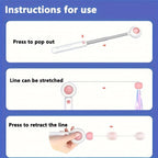 Cat Teaser Wand Retractable Feather & Tassel Heads