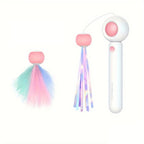 Cat Teaser Wand Retractable Feather & Tassel Heads